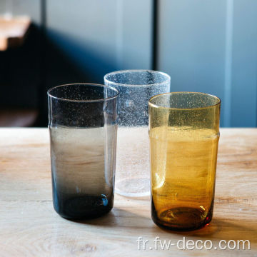 Gobelets en verre pratiques rétro uniques pour barreau de restauration